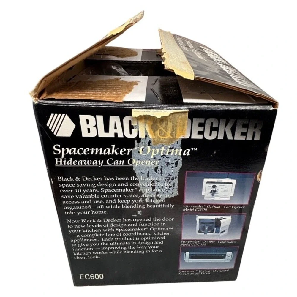 Vtg Black & Decker Spacemaker‎ Optima Hideaway Can Opener EC600 Under Cabinet